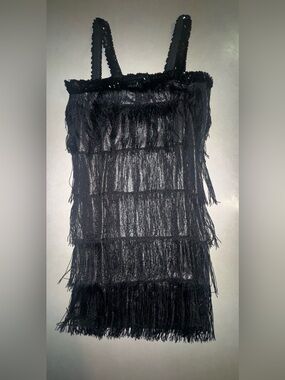 Women’s Flapper Dress Costume Size XS S See Measurements Black Sequin